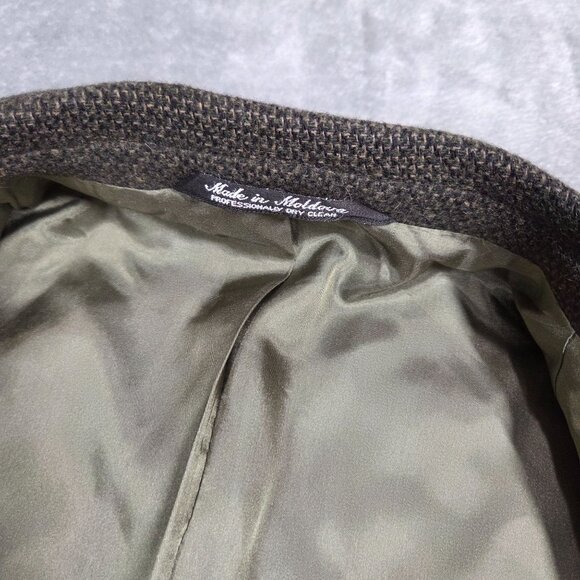 Bill Robinson Sport Coat 42S Green Tweed Wool Camel Hair Blend Blazer Jacket - Picture 4 of 13